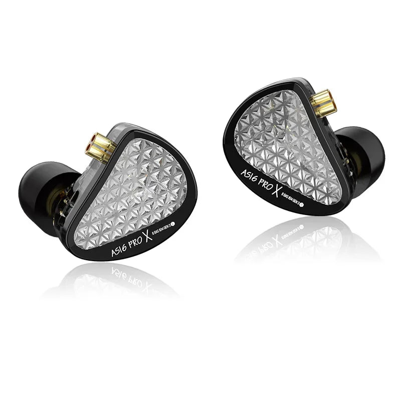 KZ AS16 PRO X HiFi-In-Ear-Monitor-Ohrhörer – Kabelgebundene Kopfhörer mit 8 Balanced-Armature-Treibern und Mikrofon