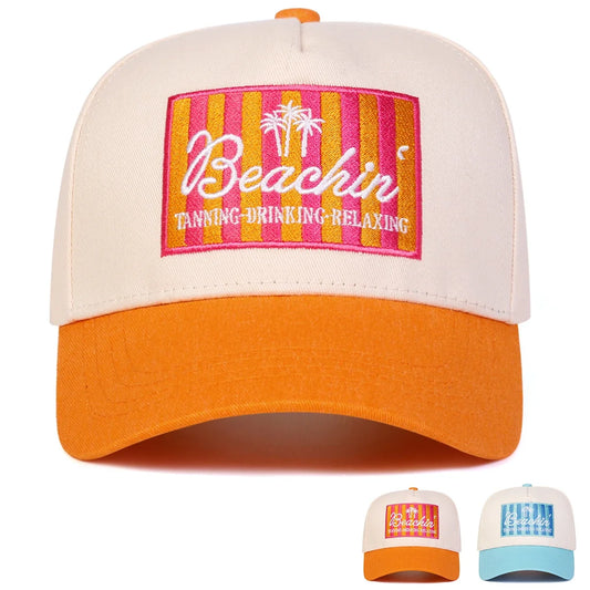 Unisex BEACHIN Letter Embroidery Baseball Caps Spring Autumn Outdoor Adjustable Casual Hats Sunscreen Hat Sports Cap