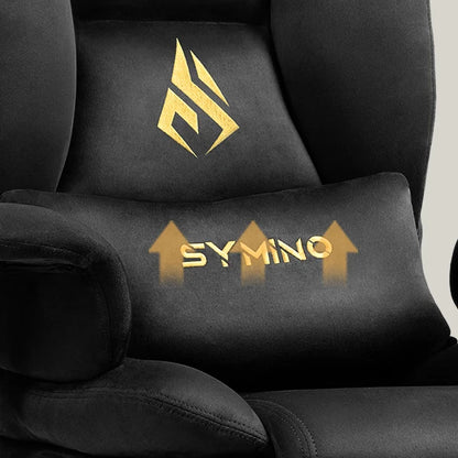 Symino Gaming Chair, Faux Suede Sofa-Style Office Chair with Footstool Height-Adjustable Office Chair, 130kg Capacity