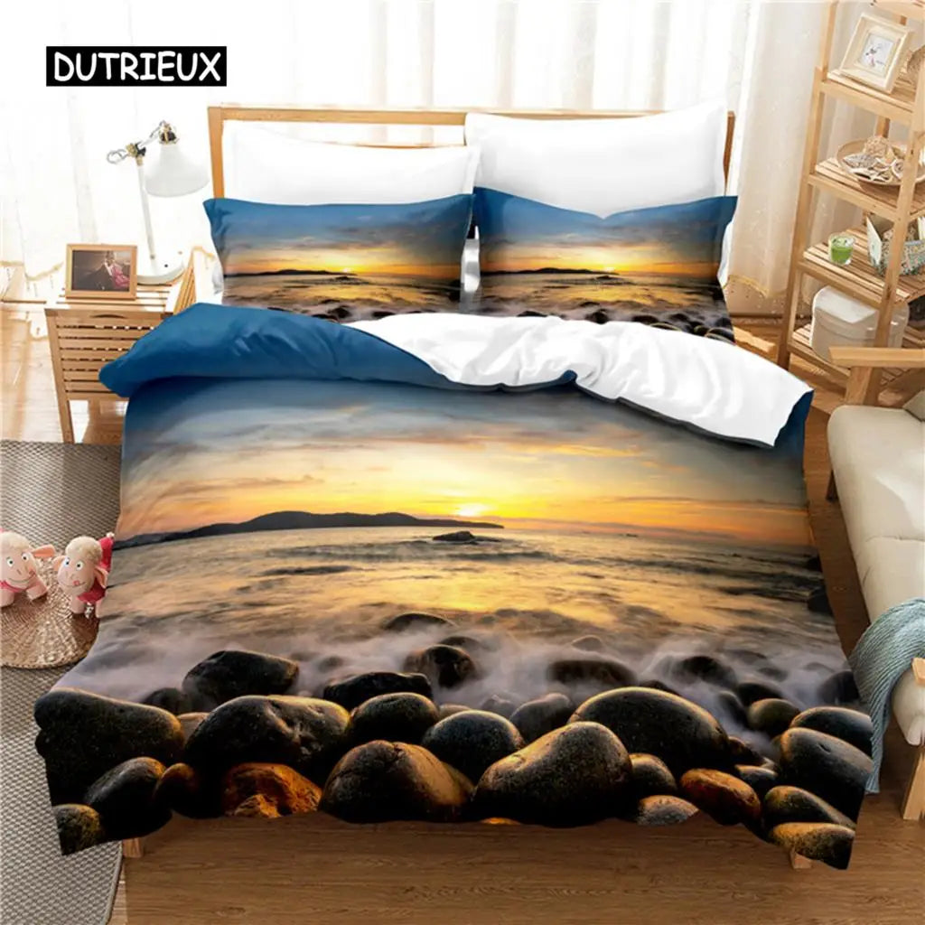 Marine Reef Bedding Set Duvet Cover Set 3D Bedding Digital Printing Bed Linen Queen Size Bedding Set Fashion Design