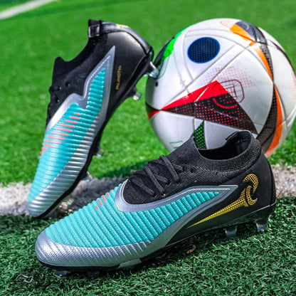 New Men Football Boots Outdoor Sport Boys Long Spikes Non Slip Breathable Match Training Cleats Soccer Shoes Adult Comfortable