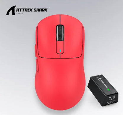 Mouse ATTACK SHARK X3 trimodo 1K Hz, mouse inalámbrico Bluetooth X3Pro 4K Hz ligero, PAW3395, velocidad móvil 650IPS