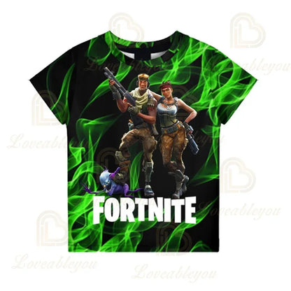 Battle-Royale-T-Shirt Fortnite Victory, T-Shirt für Kinder, Oberteile für Mädchen und Jungen, Harajuku-Shirts, Kinderkleidung 3D, 2025 NEUES DESIGN