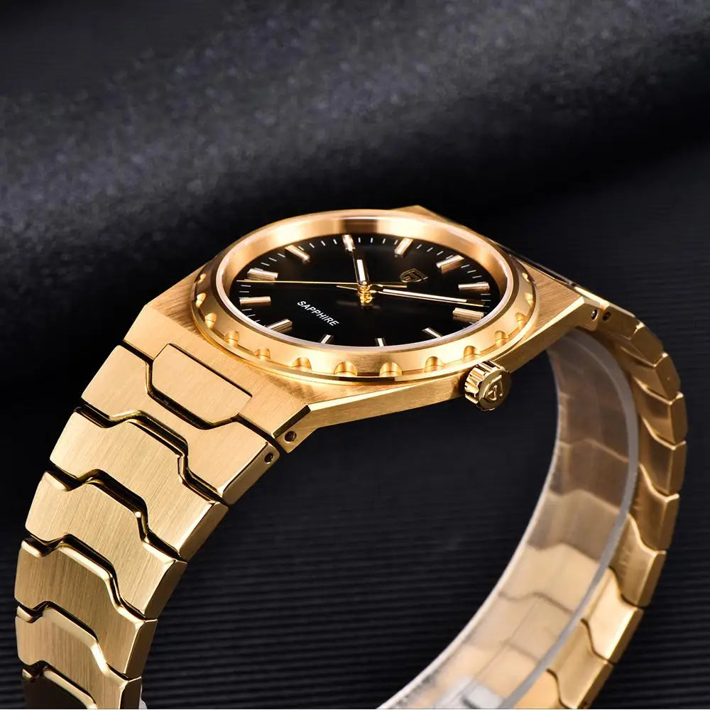 PAGANI DESIGN Men's Quartz Watches Ultra-Thin 7mm Series 37mm Sapphire Stainless Steel Waterproof Watches for Men TMI VJ21