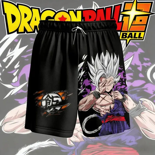 Dragon Ball Logo Printed Quick Drying Shorts for 2026 Summer Casual Shorts, Suitable for Adult and Children Anime Fans