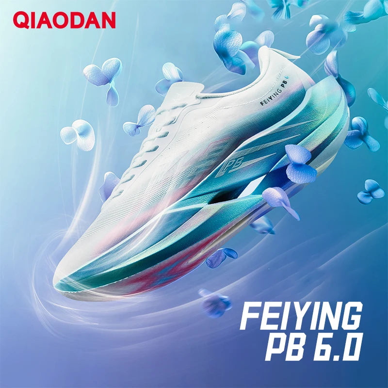 QIAODAN Feiying PB6.0 Men's Marathon Racing Running Shoes with Full Palm Carbon Plate, Lightweight Sports Sneakers QDB023261299