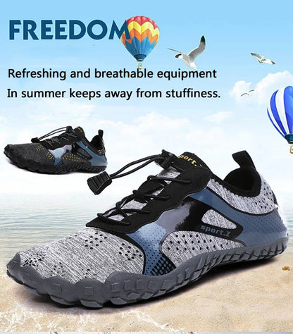 Men Lightweight Refreshing Aqua Boots Breathable Women Outdoor Water Shoes Anti-Slippery Wear-Resistant Sports Hiking Sneakers