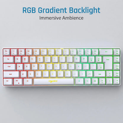Ultra-Compact 65% Size Gaming Membrane Keyboard, Ergonomic RGB Backlit, Portable 68-Key Wired Office Keyboard with USB Plug-in