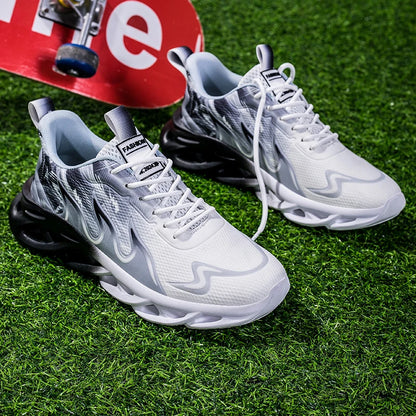 Men's Running Shoes Breathable Mesh Sports Shoes Cushioned Casual Sneakers Lightweight Comfortable Tennis Shoes Athletic Footwear