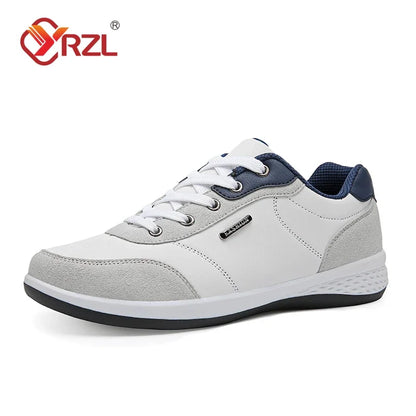 YRZL Herrenschuhe Frühling Herbst Wasserdichte Walking-Sneaker Freizeit-Ledersportschuhe für Herren Rutschfestes Schuhwerk Tennis für Herren
