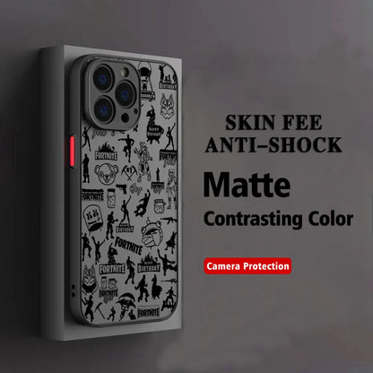 Hot Game F-Fortnites Handyhülle für Xiaomi Redmi Note 14 13 12 12S 11 11S 10 10S 9T 9S 8 7 Pro Plus 4G 5G, matte transparente Rückabdeckung