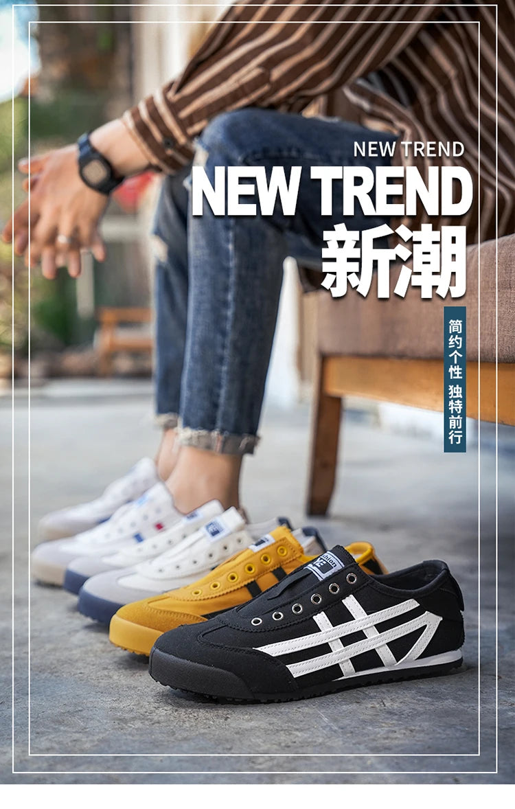 Men's Classic Running Shoes Lace-Up Flat Bottom Sports Shoes Soft Sole Walking Gym Breathable Couple Casual Canvas Tennis Shoes