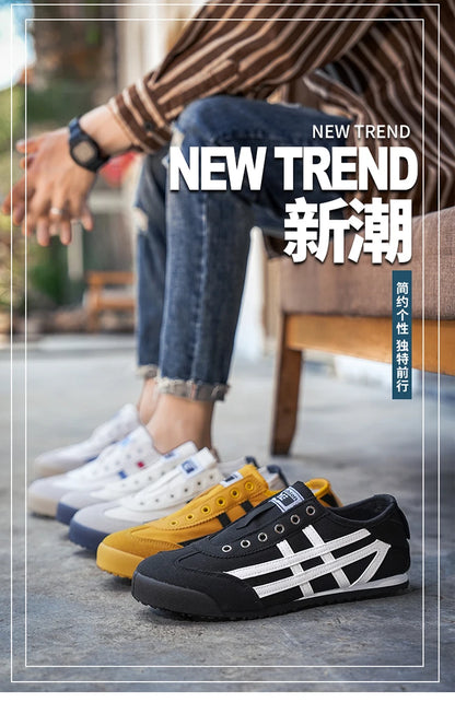Men's Classic Running Shoes Lace-Up Flat Bottom Sports Shoes Soft Sole Walking Gym Breathable Couple Casual Canvas Tennis Shoes