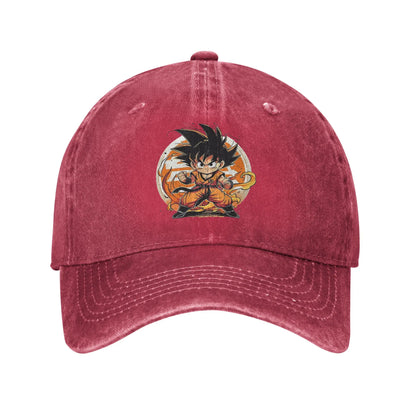 DBZ Little Kakarot Baseball Cap Casual Distressed Cotton Dragon Ball Sun Cap for Men Women Outdoor Adjustable Fit Hats Cap