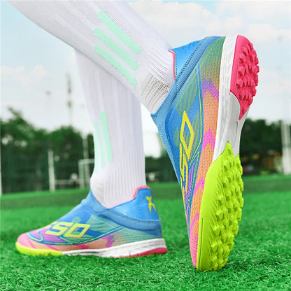 Men Soccer Shoes Cleats FG/TF Professional Original Women Football Boots Society Grass Indoor Training Unisex Non-Slip Sneakers.