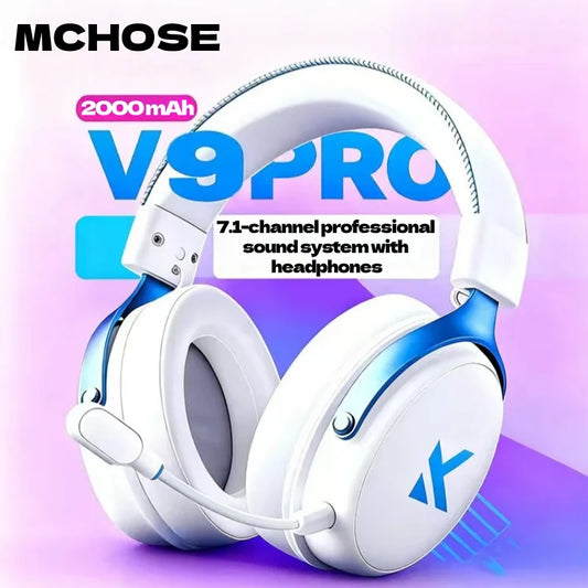 MCHOSE V9 Pro Gaming Wireless Headset7.1 Surround Sound Headphones Noise Canceling Mic Low Latency Lightweight for PS5 PC SWITCH