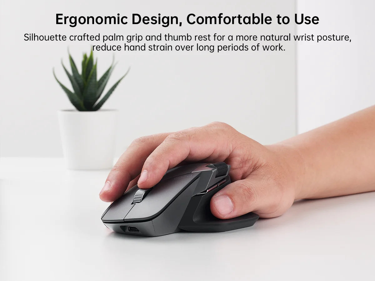 Rapoo MT760/MT760Mini Multi-mode Rechargeable Wireless Bluetooth Mouse Ergonomic 4000 DPI Support Up to 4 Devices Office Mice