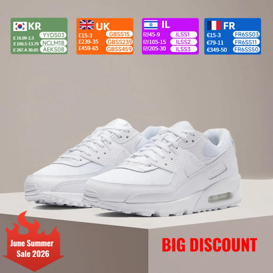 Nike Air Max 90 Classic Retro Slip-Resistant Style Lightweight Comfort Design Everyday Running Shoes CN8490-100