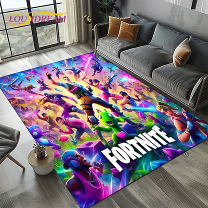 2025 Games 3D F-Fortnite Cartoon Carpet Rug for Living Room Bedroom Home Sofa Decoration, Kids Play Area Rug Non-slip Floor Mat