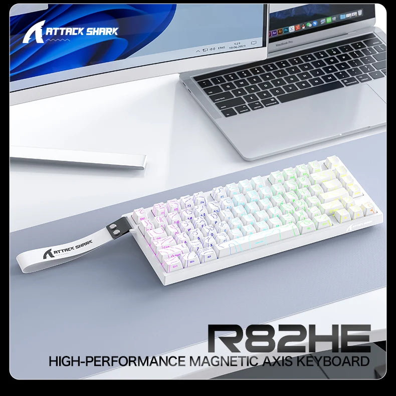 ATTACK SHARK R82 HE kabelgebundene magnetische 75%-Gaming-Tastatur mit RGB, 8000Hz, Rapid Trigger und 0.005mm Auslösung