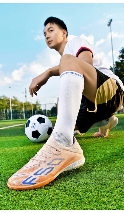 New Men's Soccer Shoes High-Quality Cleats Football Boots Sneakers Hot-Selling Indoor Futsal Non-Slip Match Grass High-Top Outdoor