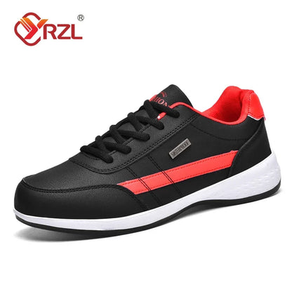 YRZL Herren-Schuhe Frühling Herbst Wasserdichte Walking-Sneaker Freizeit-Herren-Ledersportschuhe Rutschfeste Tennis-Schuhe für Herren