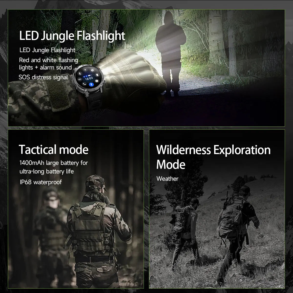 2026 TANK Ultra New 1400mAh Big Battery Smart Watch Men GPS path Sport Flashlight BT Call Waterproof Outdoor Military Smartwatch