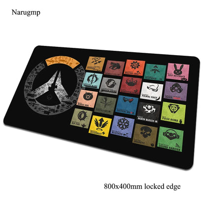 Tapete de rato gaming Overwatch 80x40cm, grande, para secretária de computador, tapete gamer para PC e portátil, presente de Halloween
