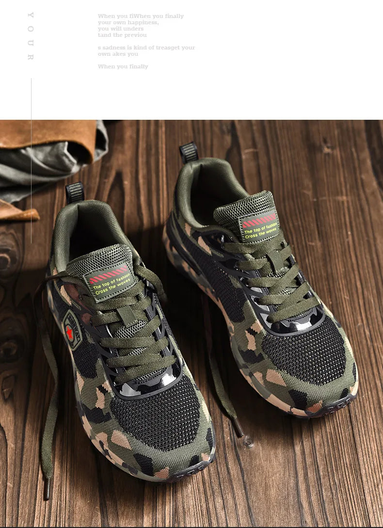 Men’s Camouflage Breathable Sports Shoes Comfortable Non-Slip Soft-Soled Shoes Suitable for Outdoor Activities