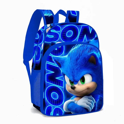 2026 New Arrival Sonic School Bag Lunch Bag Pencil Case Boys Girls Daily Use Book Cartoon Book Bags For Kids Christmas Gift