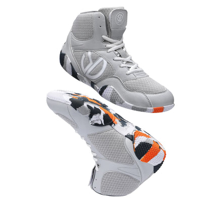 New Men's Large Wrestling Shoes Mesh Breathable Boxing Shoes Anti-Slip Wear-Resistant Sneakers Fashionable Casual High Sport Shoes