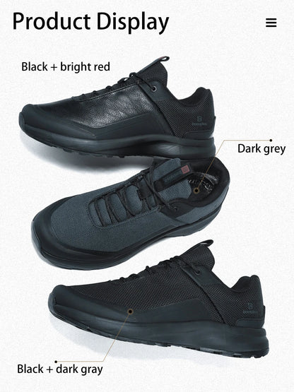 Baasploa Hiking Shoes Men Outdoor Waterproof Camping Resistant Non-Slip Sneakers Casual Lightweight Lace-Up Walking Shoes for Men