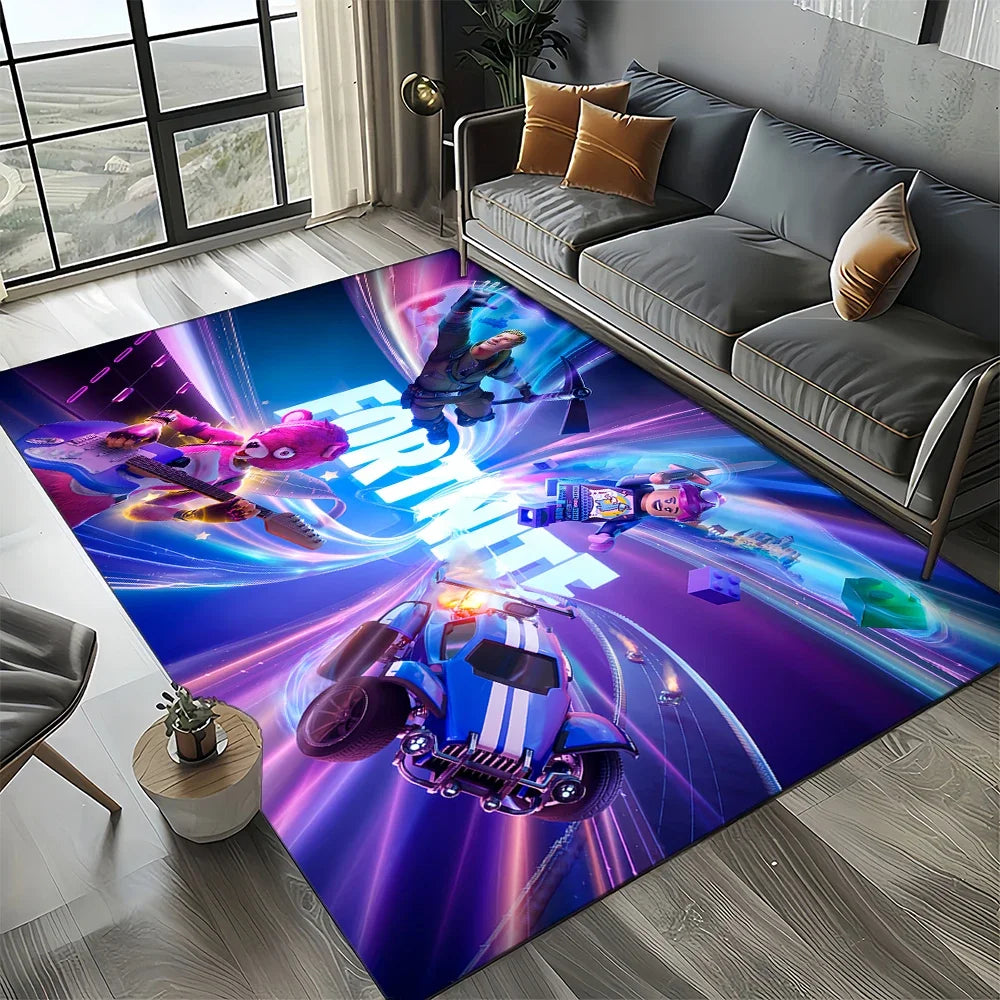 2025 Games 3D F-Fortnite Cartoon Carpet Rug for Living Room Bedroom Home Sofa Decoration, Kids Play Area Rug Non-slip Floor Mat