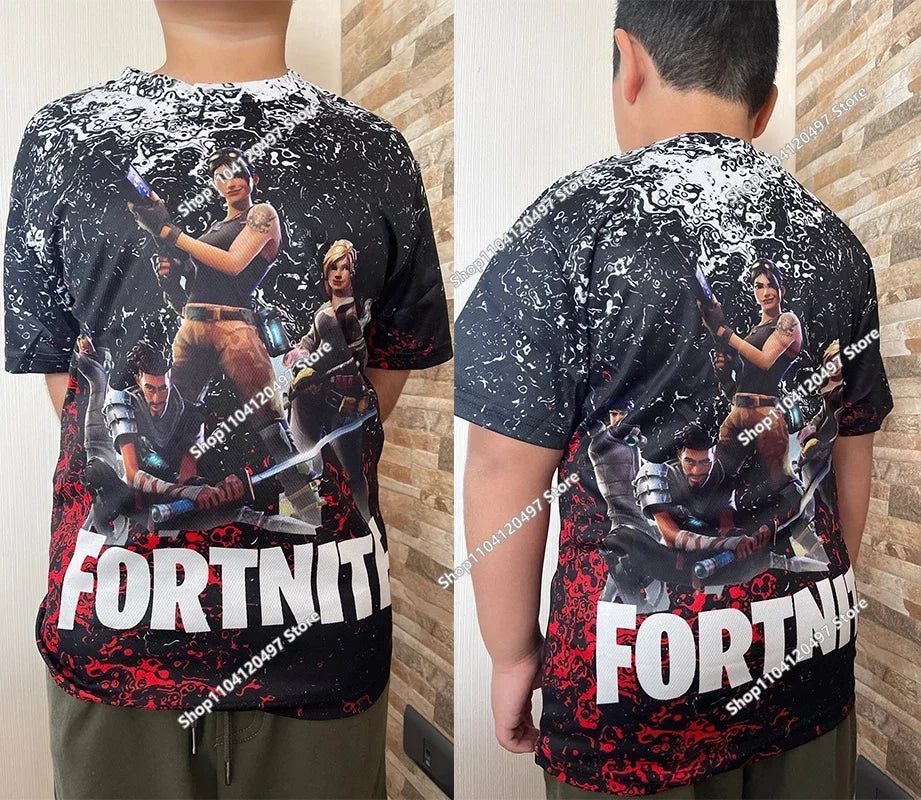 Детски аниме суитшърт с качулка Fortnite, мъжки streetwear хип-хоп спортен стил, ежедневен свободен суитшърт за навън, модерен дизайн