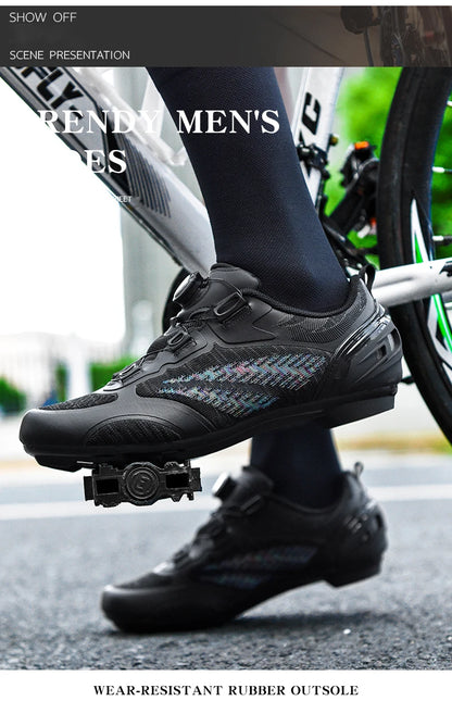 MTB Cycling Shoes for Men and Women T03 Purple Breathable Speed Self-Locking Road Cycling Sports Shoes Outdoor Racing Training Sneakers