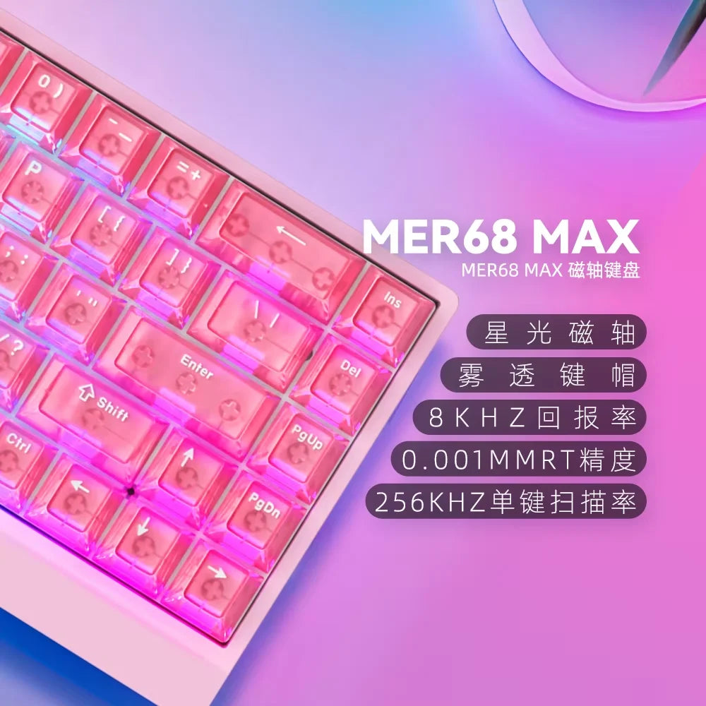 IROK Carotmas Mercury68 mechanische Tastatur mit Magnetschaltern, 8K, 68 Tasten, RT 0.004mm, geringe Latenz, individuell anpassbare kabelgebundene Gaming-Tastatur, PC-Geschenk
