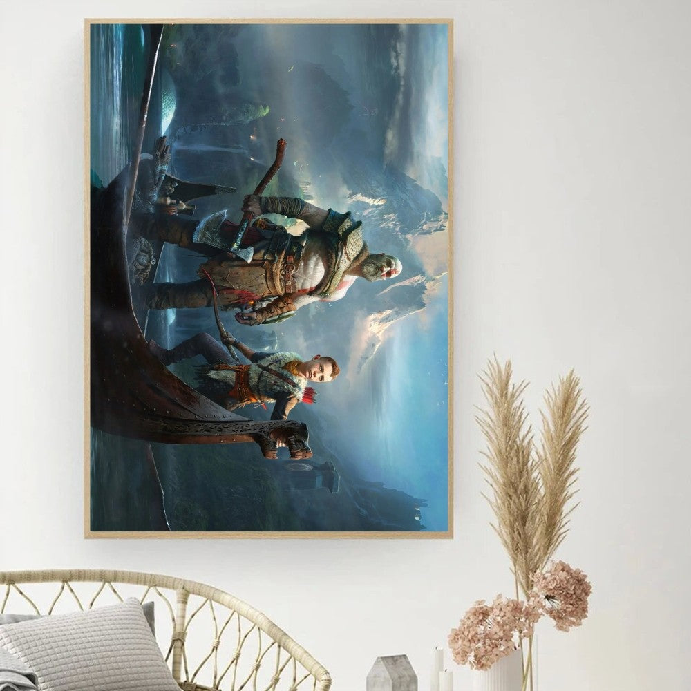 Game God Of War Poster DIY Vintage Movie Poster Wall Art Painting Study Stickers Small Szie Wall Painting