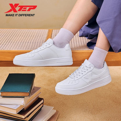 Zapatillas Xtep blancas para mujer 2026 primavera, parejas, versátiles, modernas, casuales, de suela gruesa con aumento de altura, calzado deportivo para mujer 874118319851
