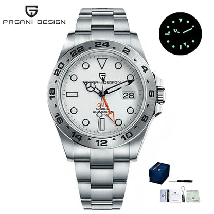 Pagani Design 2026 Nuevo reloj de buceo para hombre 42mm zafiro mecánico automático GMT 100m resistente al agua PD1682