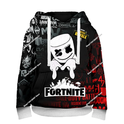 Neues Fortnite 3D-digital bedrucktes Kapuzensweatshirt für Kinder – modischer, trendiger Casual-Pullover, Geburtstagsgeschenk