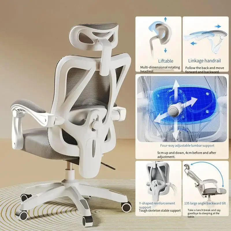 UVR Gaming Computer Chair Mesh Breathable Staff Chair Ergonomic Design Armrest Chair Sitting Comfor THome Office Chair Furniture