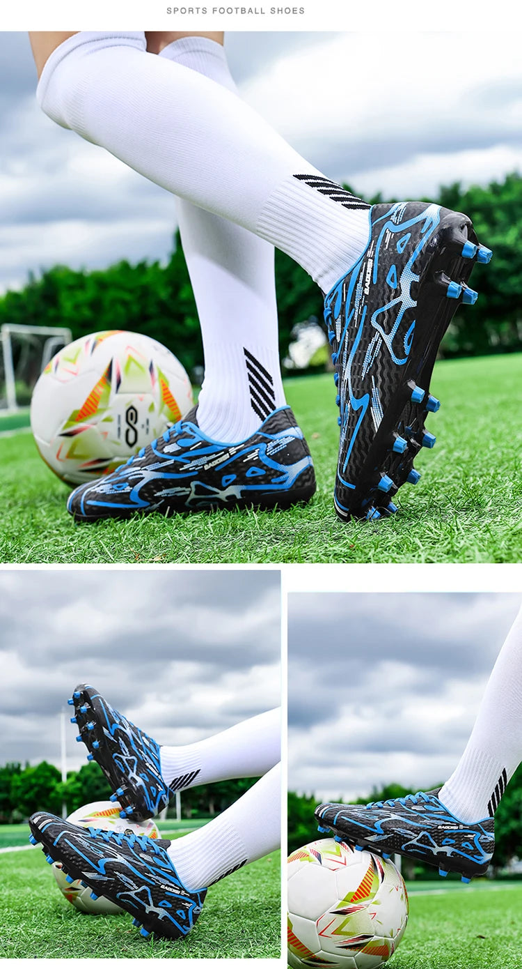 New Men's Football Boots TF Sport Training Soccer Shoes Soft Ultralight Breathable Professional Sneakers Unisex Grass Cleats Match
