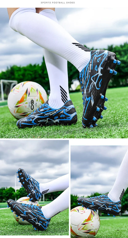 New Men's Football Boots TF Sport Training Soccer Shoes Soft Ultralight Breathable Professional Sneakers Unisex Grass Cleats Match