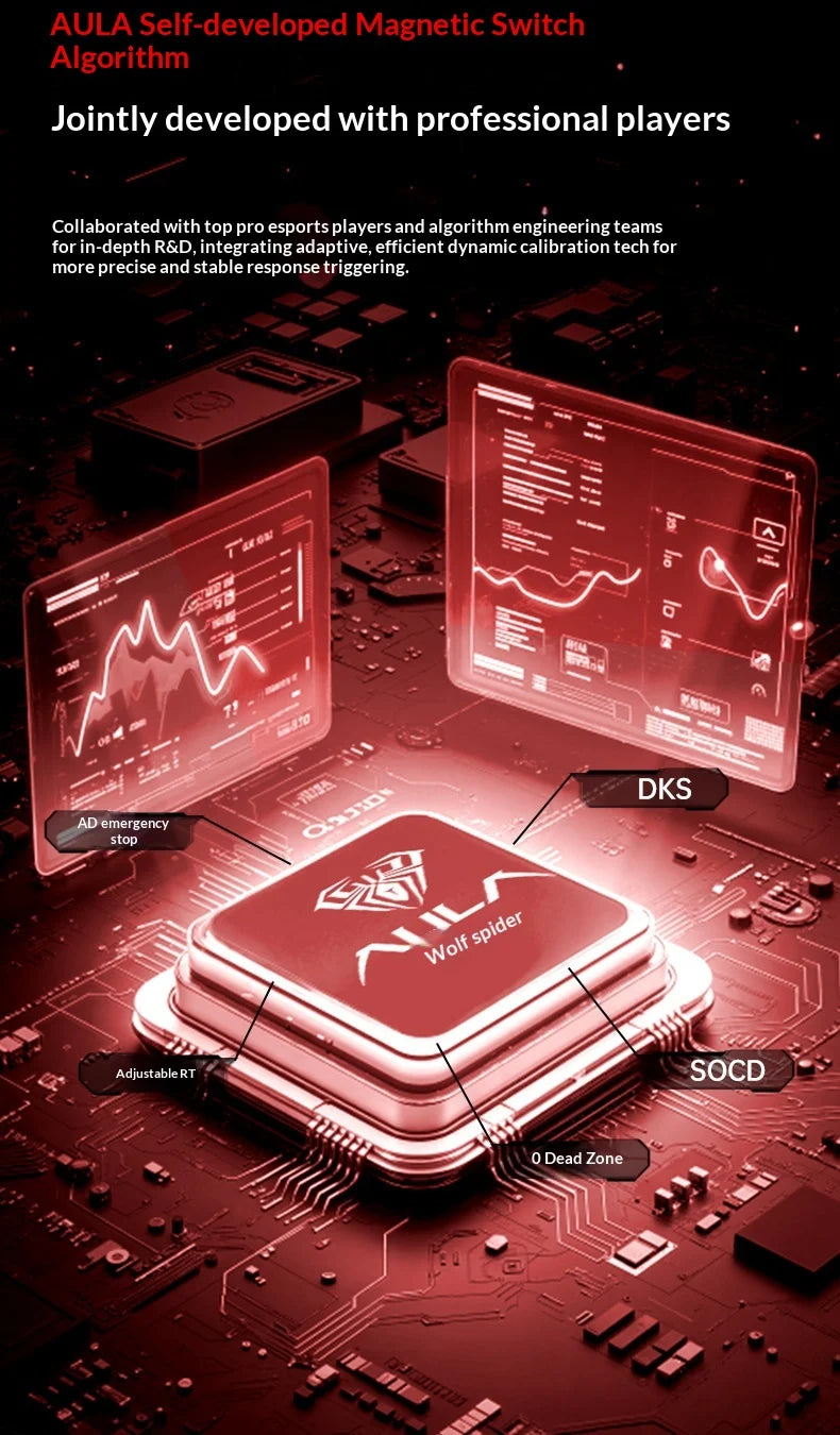 New AULA HERO68 Air 3-mode Magnetic Switch Gaming Mechanical Keyboard E-sport Custom Wired Keyboard Ergonomic Accessories