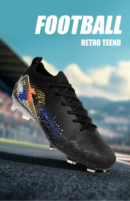 New Men Football Boots Soccer Cleats FG Non-Slip Training Shoes Soccer Shoes Long Spikes Match Ultralight Outdoor Drop Shipping