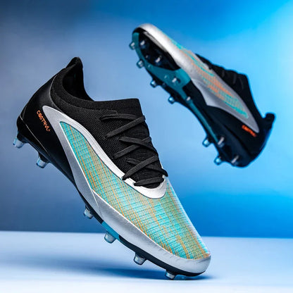 Nuove scarpe da calcio da uomo per esterno, traspiranti, antiscivolo, con tacchetti lunghi, per allenamento e partita, comode anche per ragazzi