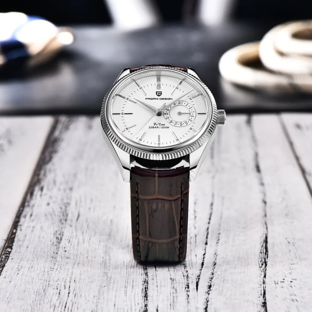 PAGANI Design PD1689 Men's Quartz Watch Japan VH65 Movement Sapphire Glass Leather Strap 20Bar Waterproof Men's Wristwatch