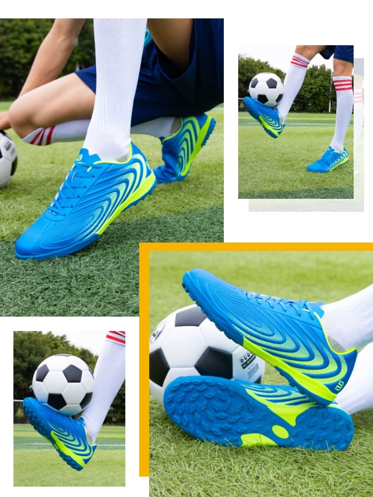 Baasploa Herren Profi-Fußballschuhe Outdoor rutschfeste Trainings-Sportschuhe für Männer leichte Leder-Fußballschuhe Chuteira Campo