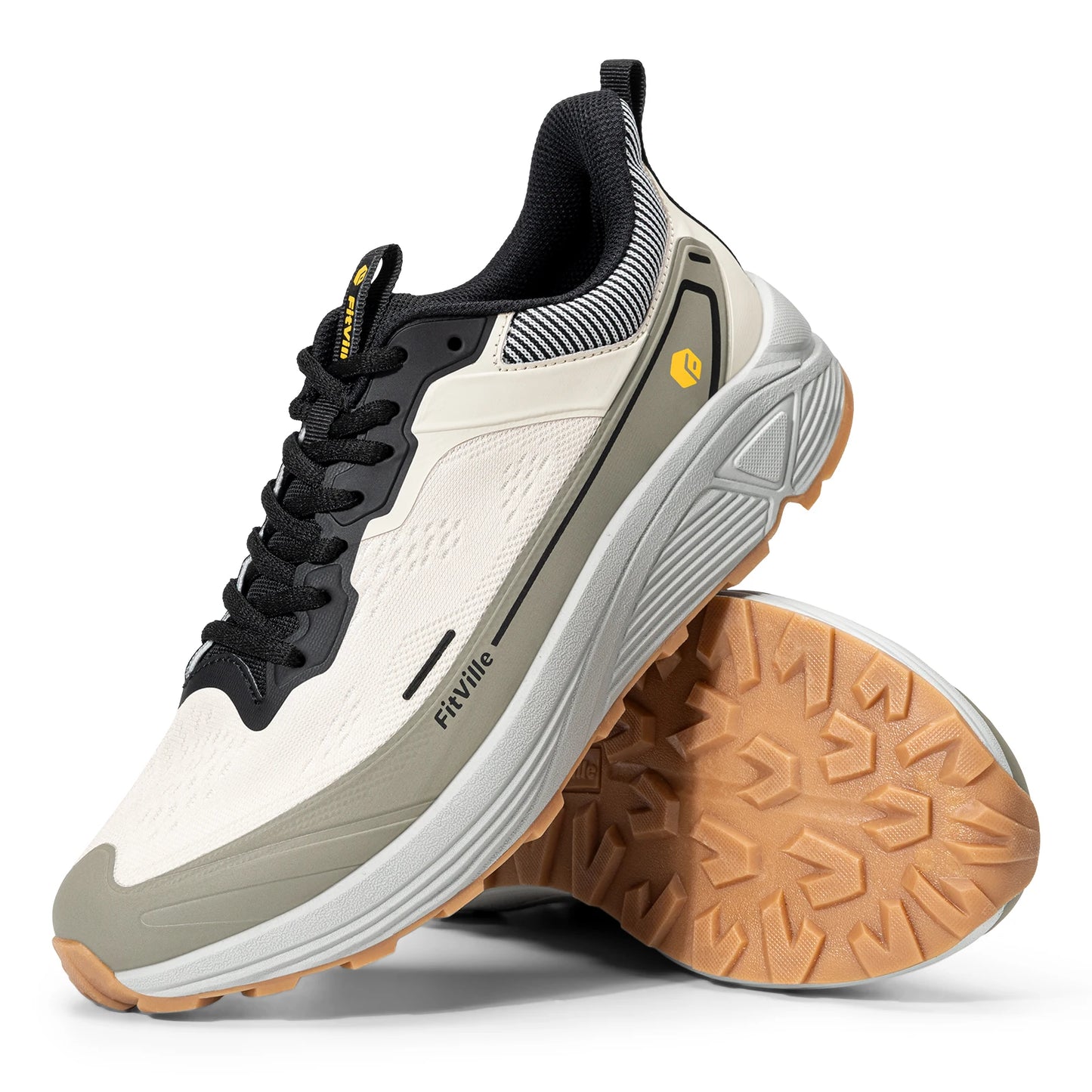 FitVille Men's Wide Toe Box Shoes, Cushioned Sneakers, Non-Slip, Lightweight, Breathable Running Shoes for Swollen Feet