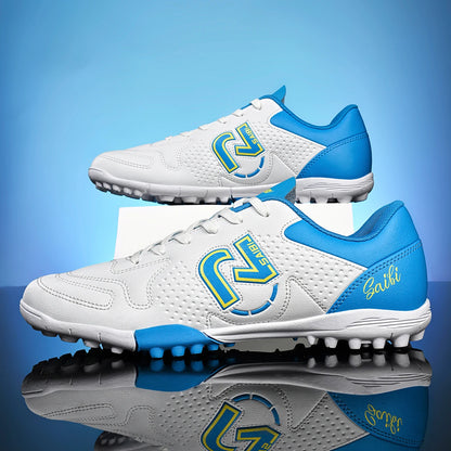 Low-top studded soccer shoes, unisex, TF and FG, slip-resistant and wear-resistant, available in 4 colors to choose from.